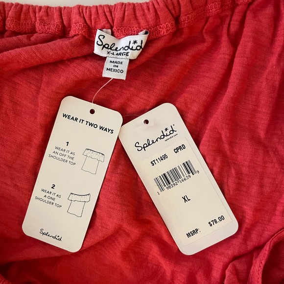 NWT Splendid Senorita Off-Shoulder Top, Sz XL - Picture 8 of 8